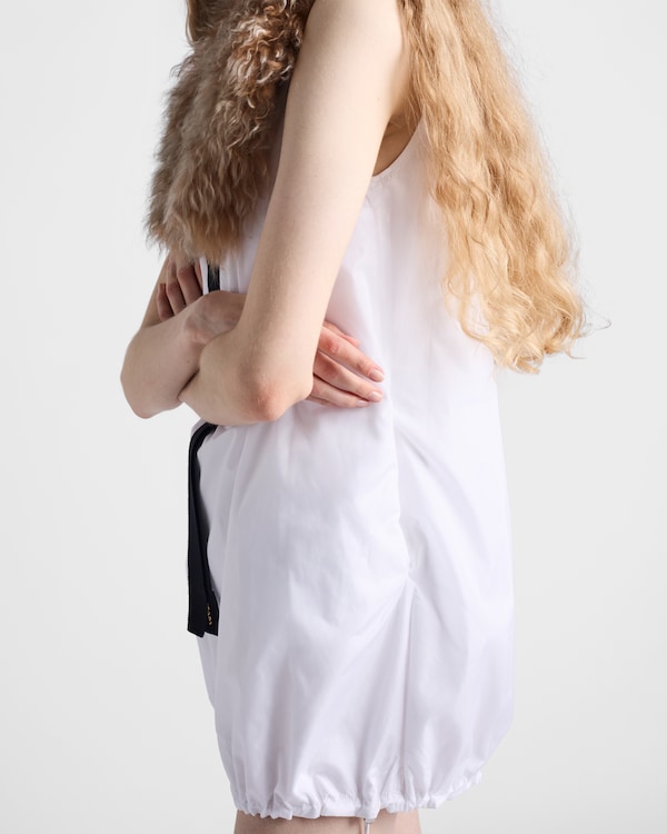 Reversible cotton jersey and Re-Nylon mini-dress - White Reversible cotton jersey and Re-Nylon mini-dress - White