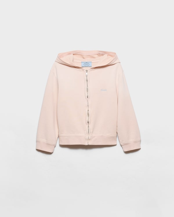 Cotton fleece hoodie zipper jacket - Pink Cotton fleece hoodie zipper jacket - Pink