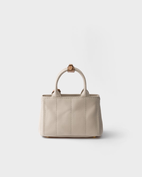 Prada Jardinière cotton canvas mini-bag - Natural Prada Jardinière cotton canvas mini-bag - Natural