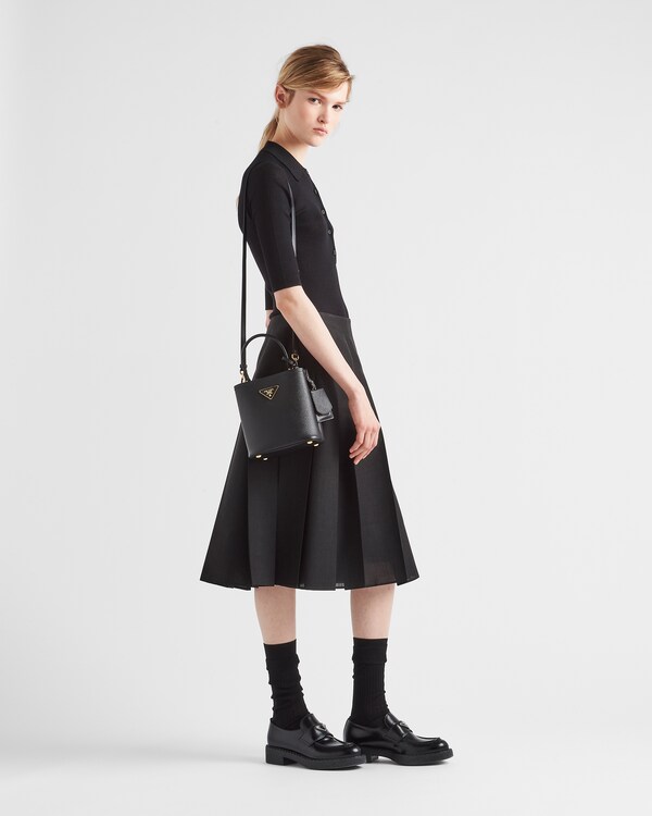 Prada Panier small Saffiano leather bag - Black/Fiery Red Prada Panier small Saffiano leather bag - Black/Fiery Red