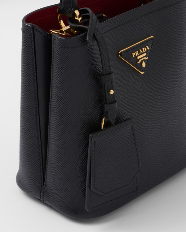 Prada Panier small Saffiano leather bag - Black/Fiery Red Prada Panier small Saffiano leather bag - Black/Fiery Red