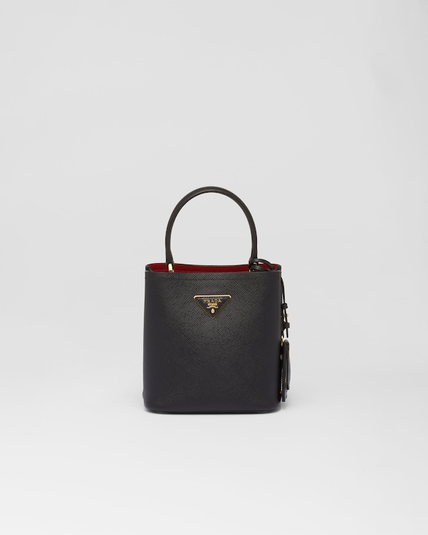 Prada Panier small Saffiano leather bag - Black/Fiery Red Prada Panier small Saffiano leather bag - Black/Fiery Red