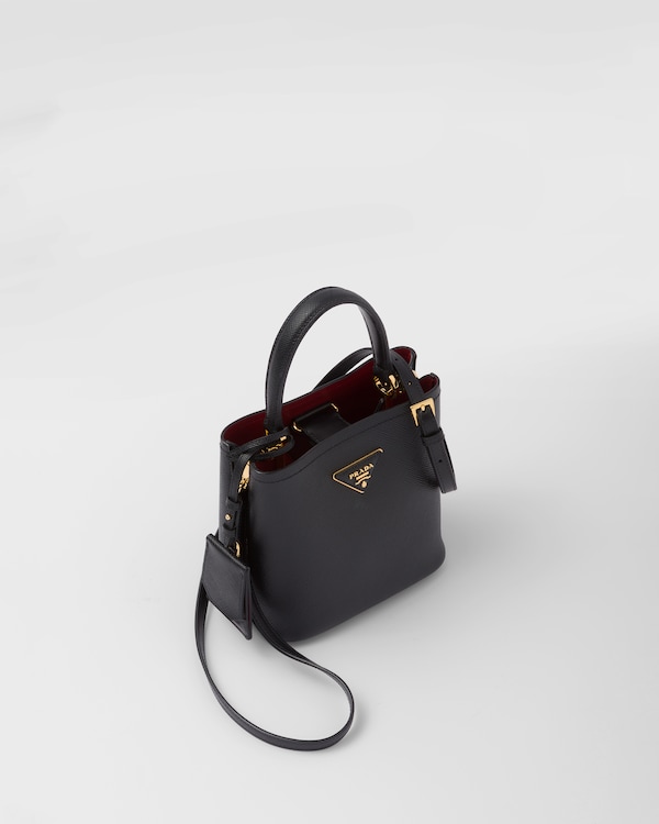 Prada Panier small Saffiano leather bag - Black/Fiery Red Prada Panier small Saffiano leather bag - Black/Fiery Red