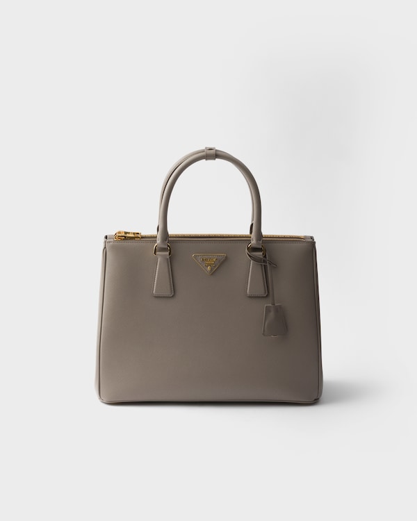 Prada Galleria 大号Saffiano 皮革手袋 - 泥灰色 Prada Galleria 大号Saffiano 皮革手袋 - 泥灰色