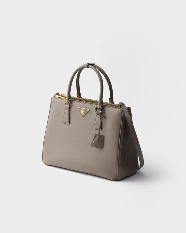 Prada Galleria 大号Saffiano 皮革手袋 - 泥灰色 Prada Galleria 大号Saffiano 皮革手袋 - 泥灰色