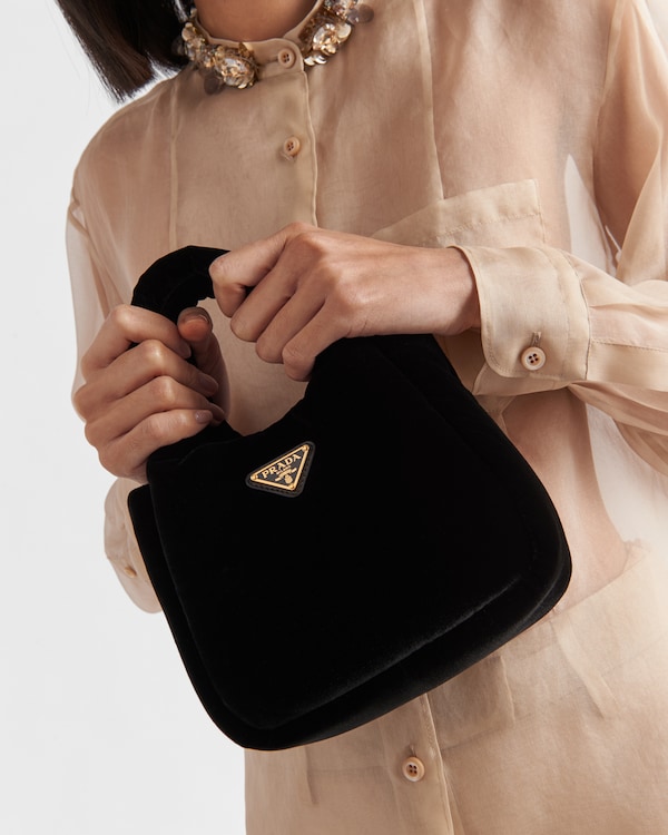 Mini padded velvet handbag - Black Mini padded velvet handbag - Black
