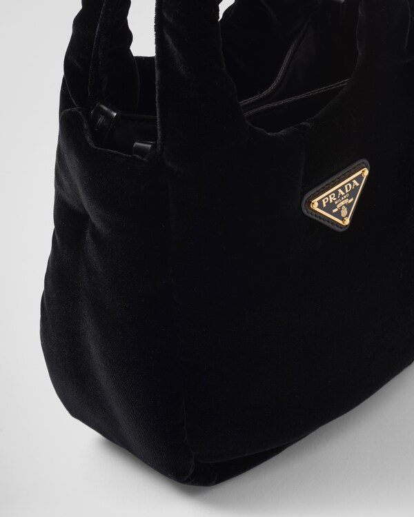 Mini padded velvet handbag - Black Mini padded velvet handbag - Black