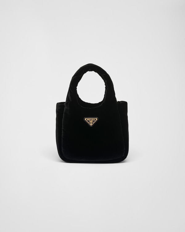 Mini padded velvet handbag - Black Mini padded velvet handbag - Black