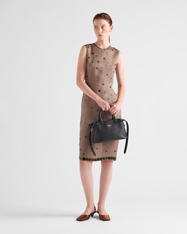 Prada Buckle小号皮革双束带手袋 - 黑色 Prada Buckle小号皮革双束带手袋 - 黑色