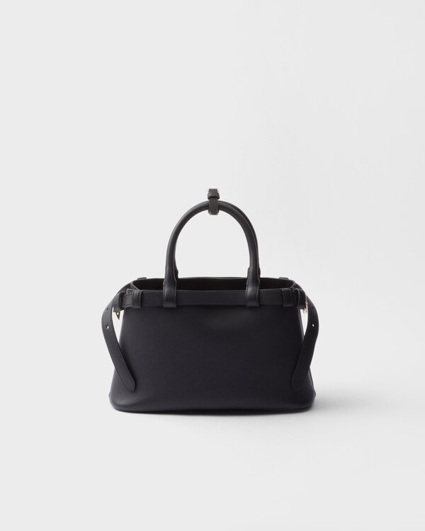 Prada Buckle小号皮革双束带手袋 - 黑色 Prada Buckle小号皮革双束带手袋 - 黑色