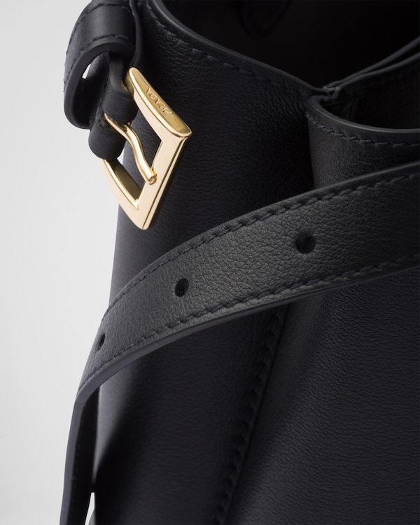 Prada Buckle小号皮革双束带手袋 - 黑色 Prada Buckle小号皮革双束带手袋 - 黑色