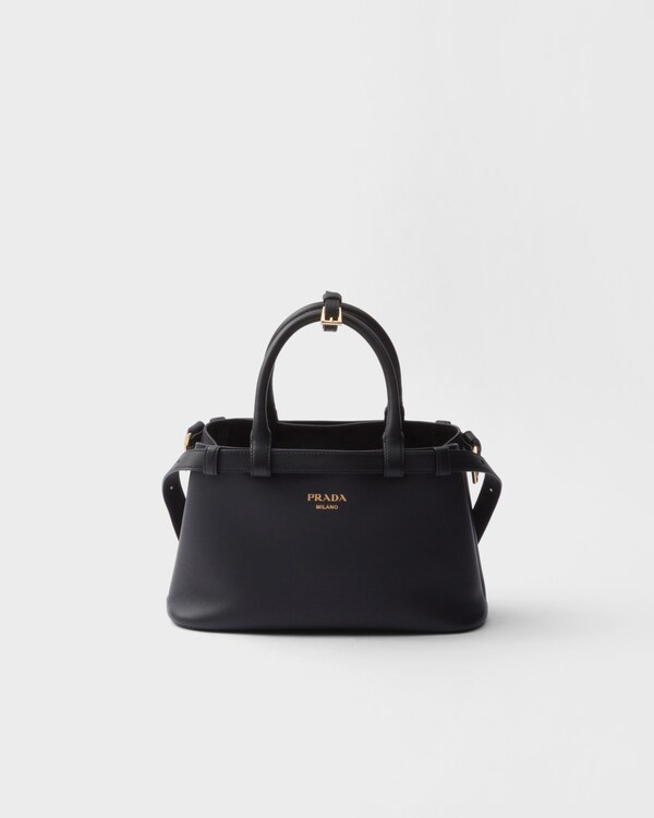 Prada Buckle小号皮革双束带手袋 - 黑色 Prada Buckle小号皮革双束带手袋 - 黑色