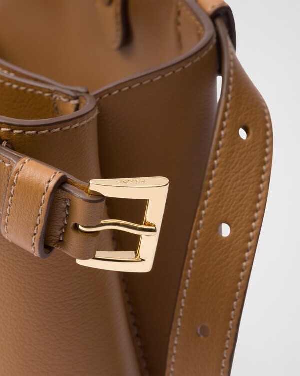 Prada Buckle小号皮革双束带手袋 - 焦糖色 Prada Buckle小号皮革双束带手袋 - 焦糖色