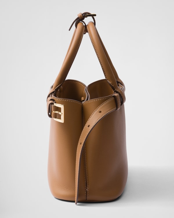 Prada Buckle小号皮革双束带手袋 - 焦糖色 Prada Buckle小号皮革双束带手袋 - 焦糖色