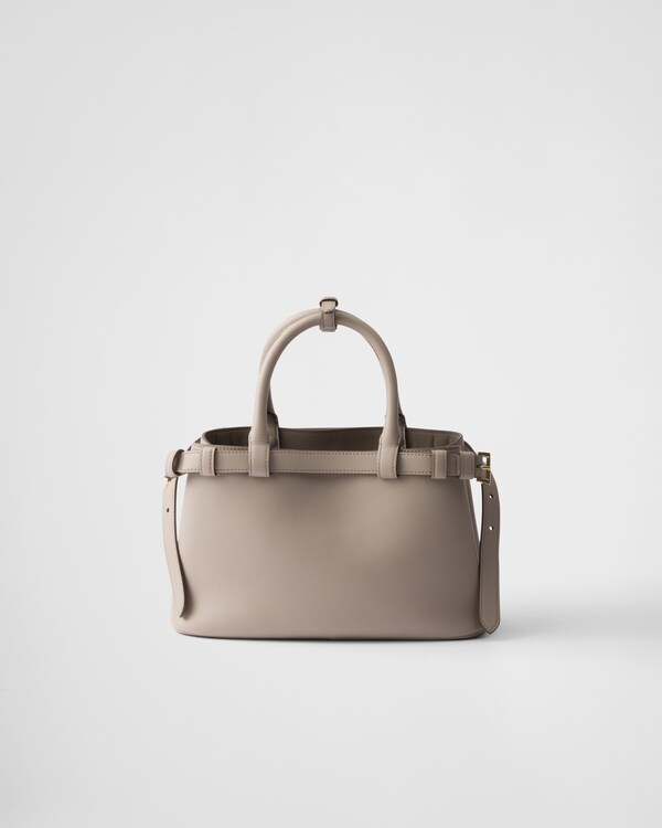 Prada Buckle小号皮革双束带手袋 - 浮石色 Prada Buckle小号皮革双束带手袋 - 浮石色