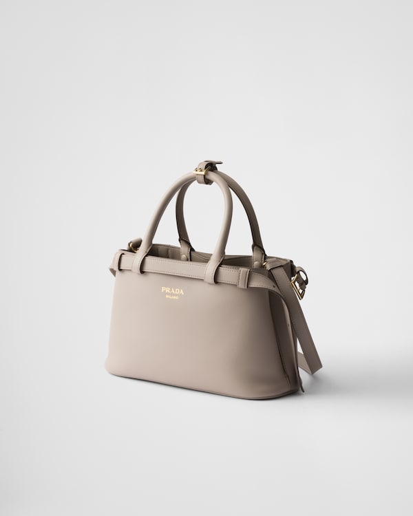Prada Buckle小号皮革双束带手袋 - 浮石色 Prada Buckle小号皮革双束带手袋 - 浮石色