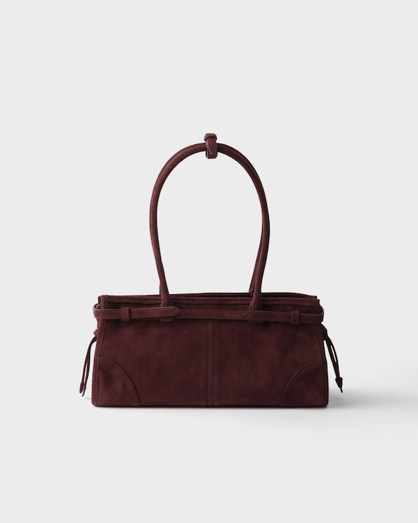 Prada Bonnie medium suede handbag - Burgundy Prada Bonnie medium suede handbag - Burgundy