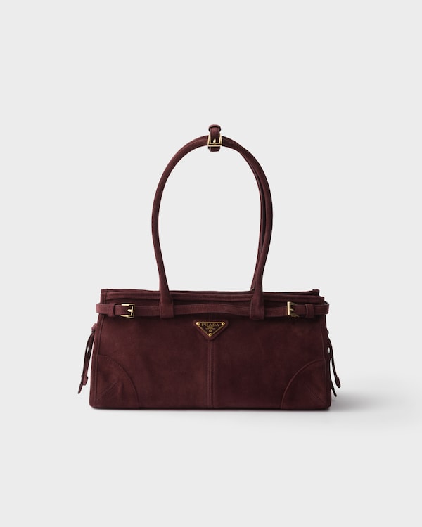Prada Bonnie medium suede handbag - Burgundy Prada Bonnie medium suede handbag - Burgundy