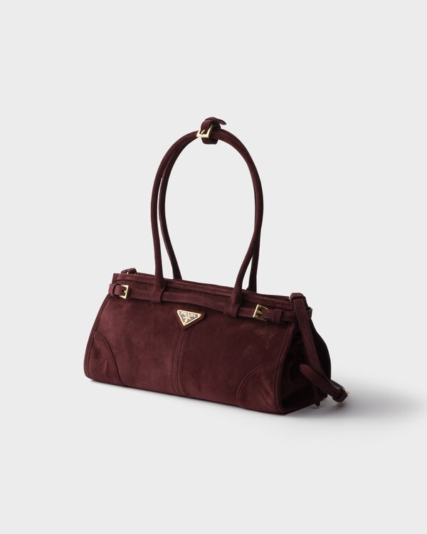 Prada Bonnie medium suede handbag - Burgundy Prada Bonnie medium suede handbag - Burgundy