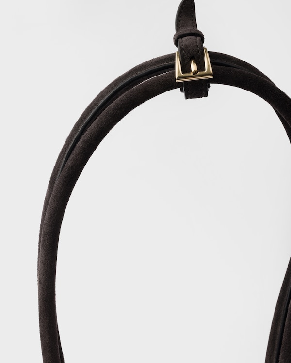Prada Bonnie medium suede handbag - Anthracite Gray Prada Bonnie medium suede handbag - Anthracite Gray