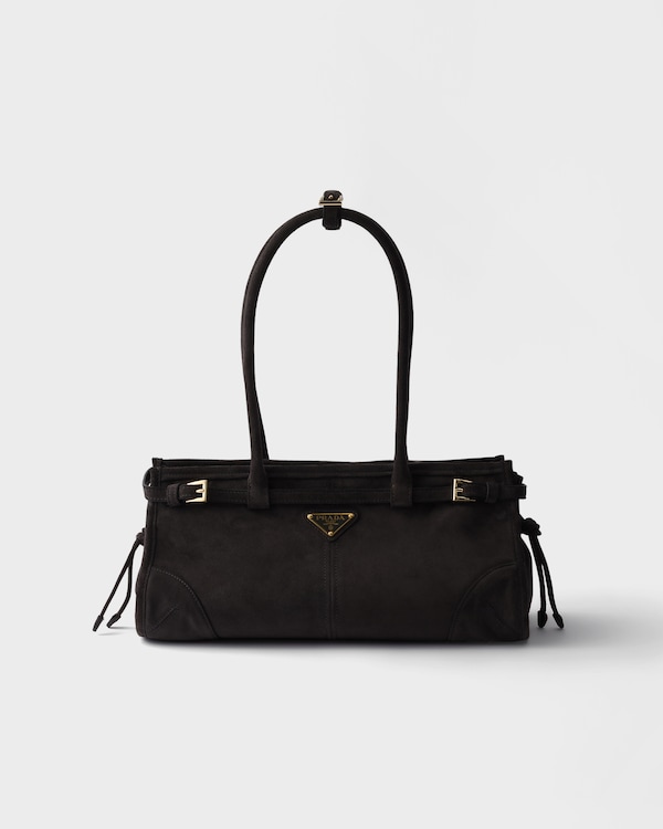 Prada Bonnie medium suede handbag - Anthracite Gray Prada Bonnie medium suede handbag - Anthracite Gray