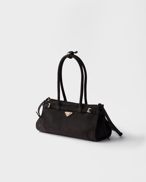 Prada Bonnie medium suede handbag - Anthracite Gray Prada Bonnie medium suede handbag - Anthracite Gray