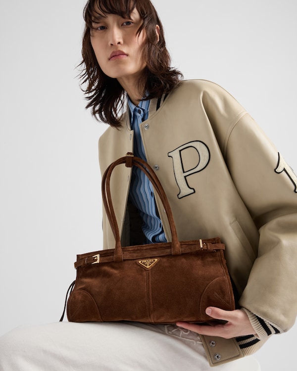 Prada Bonnie medium suede handbag - Cocoa Brown Prada Bonnie medium suede handbag - Cocoa Brown