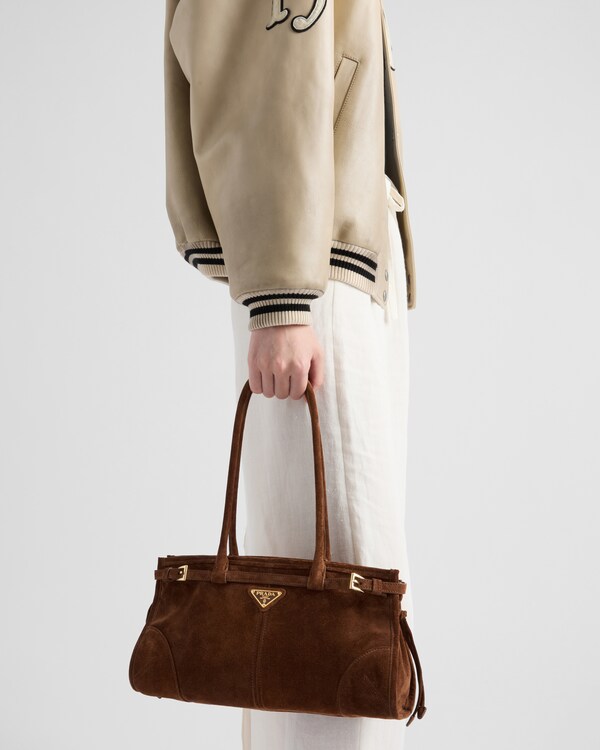 Prada Bonnie medium suede handbag - Cocoa Brown Prada Bonnie medium suede handbag - Cocoa Brown