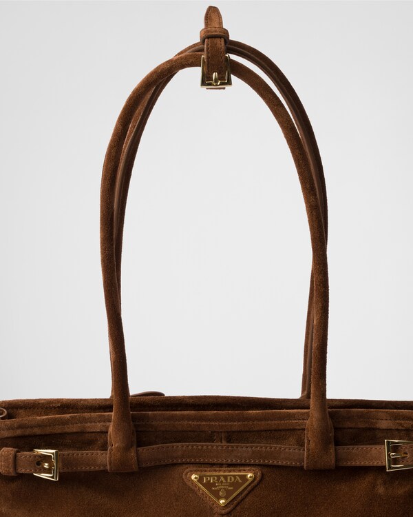 Prada Bonnie medium suede handbag - Cocoa Brown Prada Bonnie medium suede handbag - Cocoa Brown