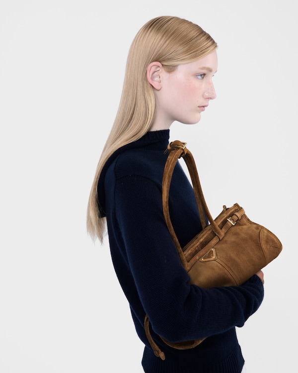 Prada Bonnie medium suede handbag - Cinnamon Prada Bonnie medium suede handbag - Cinnamon