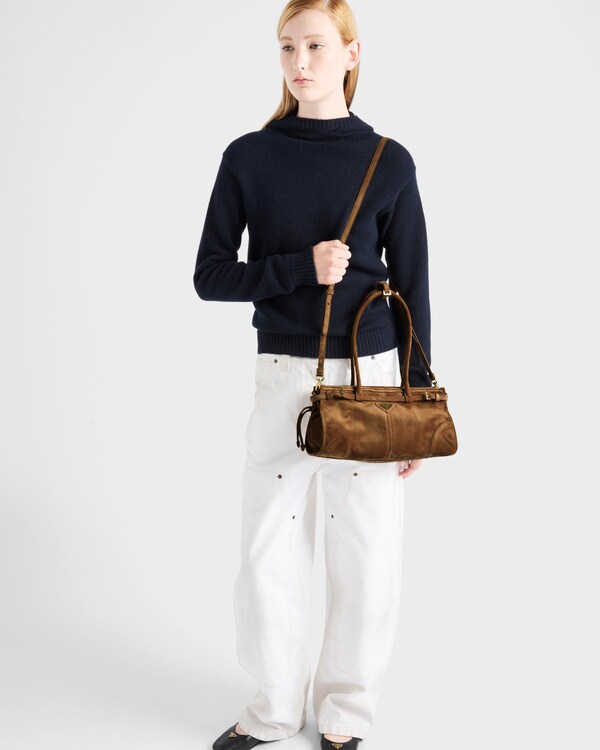 Prada Bonnie medium suede handbag - Cinnamon Prada Bonnie medium suede handbag - Cinnamon