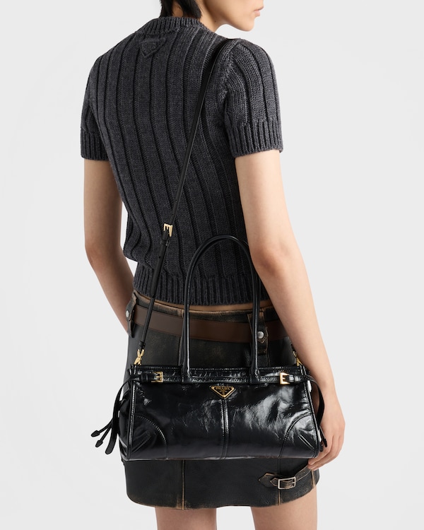 Prada Bonnie中号皮革手袋 - 黑色 Prada Bonnie中号皮革手袋 - 黑色