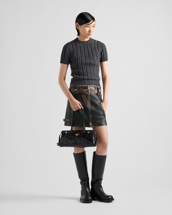 Prada Bonnie中号皮革手袋 - 黑色 Prada Bonnie中号皮革手袋 - 黑色