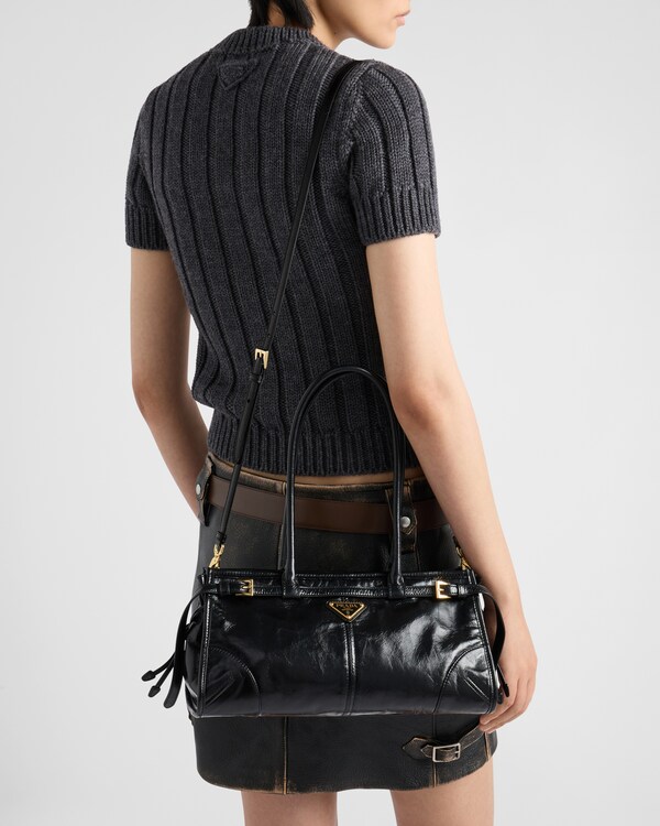 Prada Bonnie中号皮革手袋 - 黑色 Prada Bonnie中号皮革手袋 - 黑色