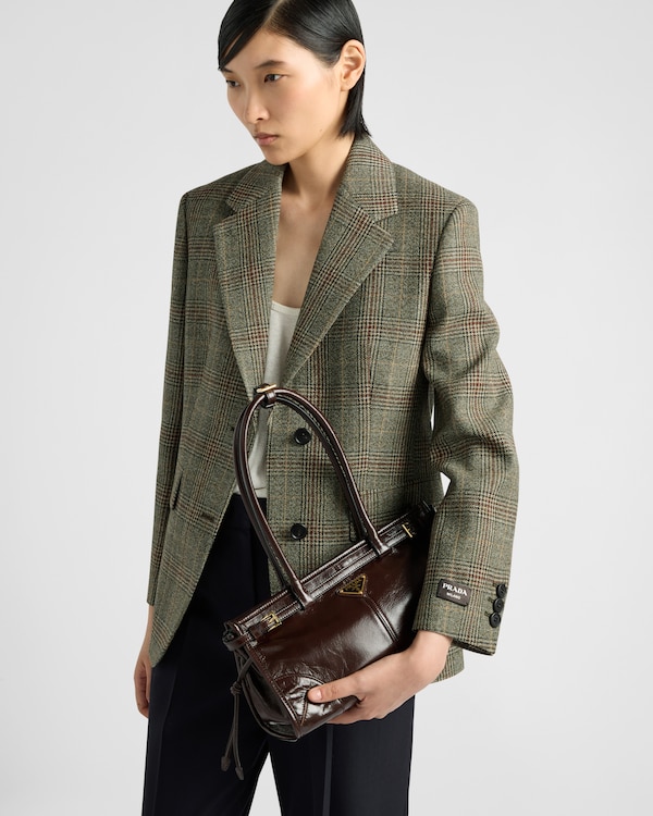 Prada Bonnie中号皮革手袋 - 深棕色 Prada Bonnie中号皮革手袋 - 深棕色