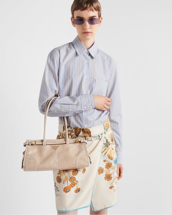 Prada Bonnie中号皮革手袋 - 石灰华 Prada Bonnie中号皮革手袋 - 石灰华