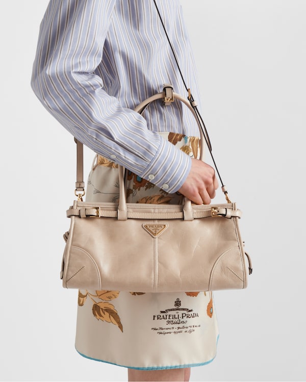 Prada Bonnie中号皮革手袋 - 石灰华 Prada Bonnie中号皮革手袋 - 石灰华