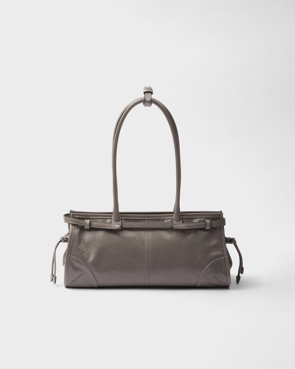 Prada Bonnie中号皮革手袋 - 青灰色 Prada Bonnie中号皮革手袋 - 青灰色