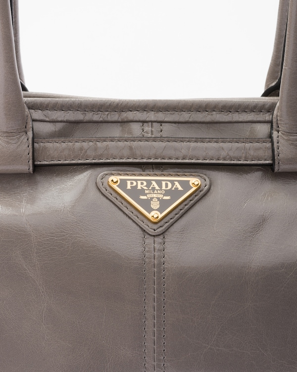 Prada Bonnie中号皮革手袋 - 青灰色 Prada Bonnie中号皮革手袋 - 青灰色
