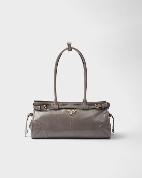 Prada Bonnie中号皮革手袋 - 青灰色 Prada Bonnie中号皮革手袋 - 青灰色