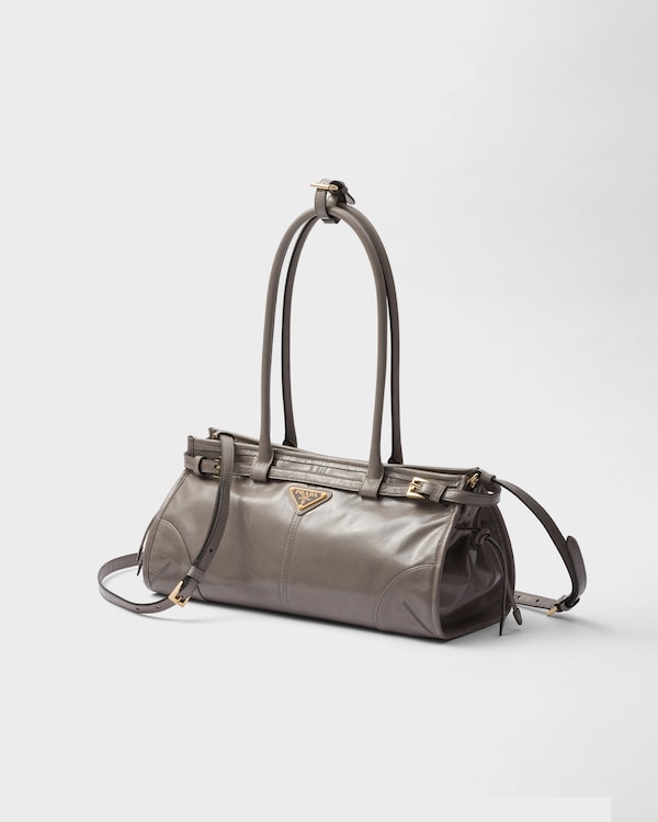 Prada Bonnie中号皮革手袋 - 青灰色 Prada Bonnie中号皮革手袋 - 青灰色