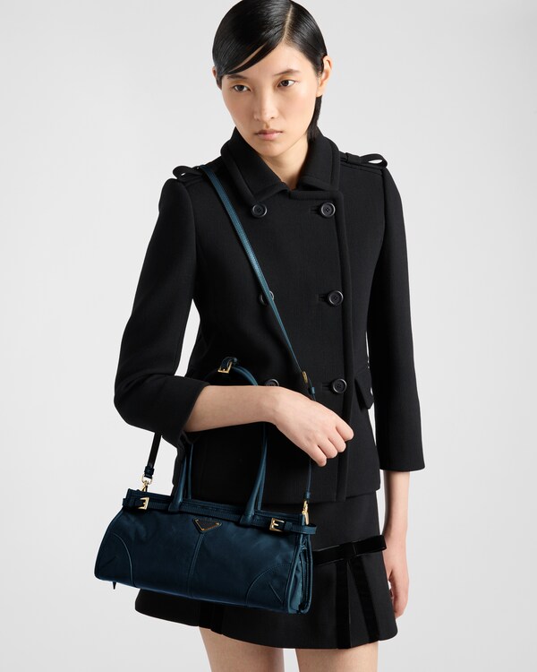 Prada Bonnie中号皮革手袋 - 丹宁色 Prada Bonnie中号皮革手袋 - 丹宁色