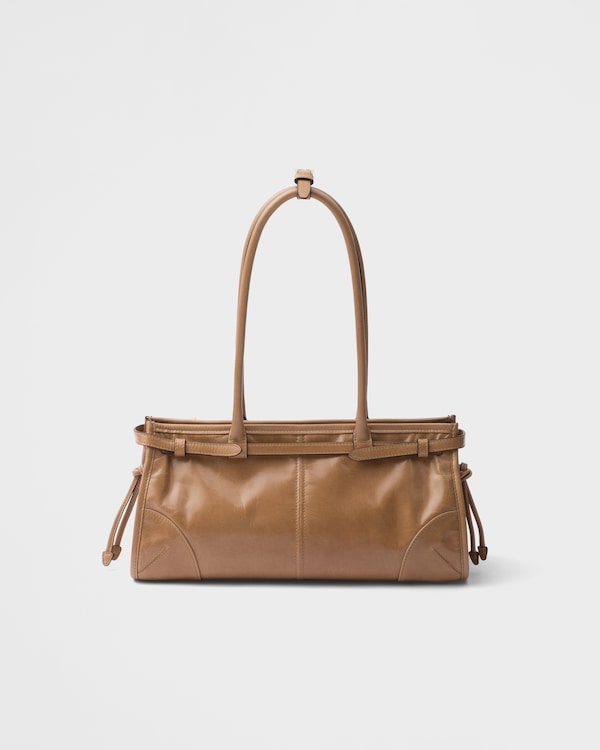 Prada Bonnie中号皮革手袋 - 豆沙色 Prada Bonnie中号皮革手袋 - 豆沙色
