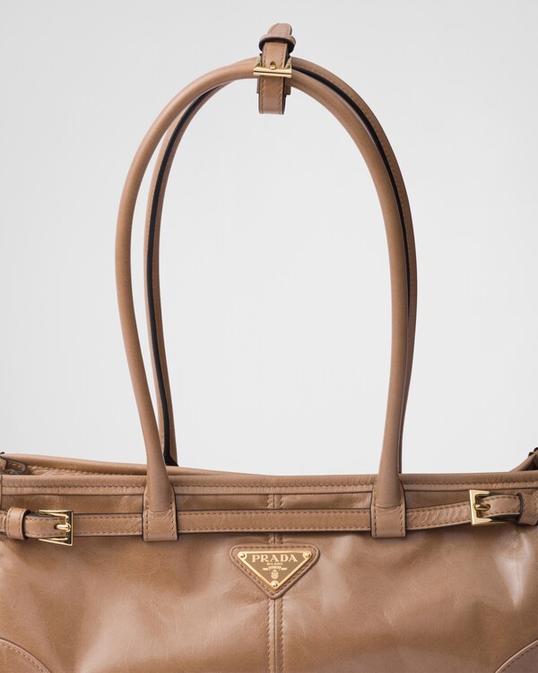 Prada Bonnie中号皮革手袋 - 豆沙色 Prada Bonnie中号皮革手袋 - 豆沙色