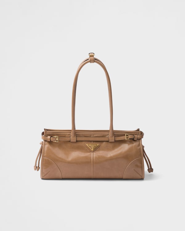 Prada Bonnie中号皮革手袋 - 豆沙色 Prada Bonnie中号皮革手袋 - 豆沙色