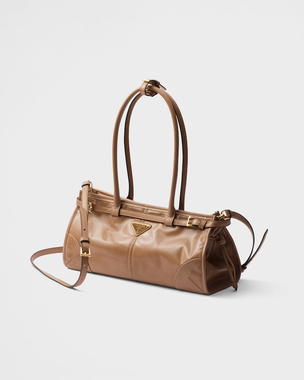 Prada Bonnie中号皮革手袋 - 豆沙色 Prada Bonnie中号皮革手袋 - 豆沙色