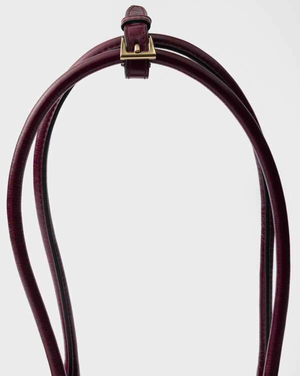 Prada Bonnie中号皮革手袋 - 勃艮第色 Prada Bonnie中号皮革手袋 - 勃艮第色