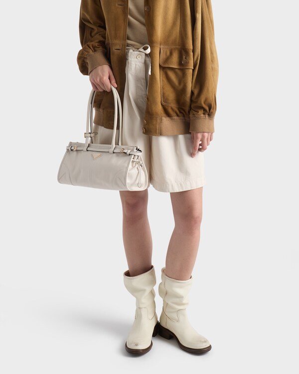 Prada Bonnie中号皮革手袋 - 白色 Prada Bonnie中号皮革手袋 - 白色