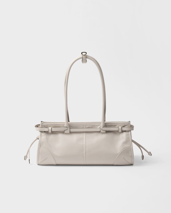 Prada Bonnie中号皮革手袋 - 白色 Prada Bonnie中号皮革手袋 - 白色