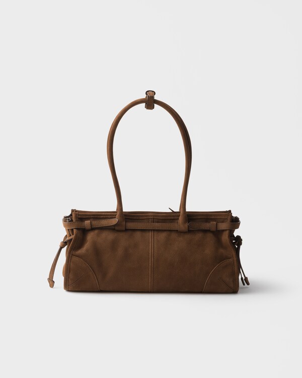 Prada Bonnie中号磨砂皮革手提包 - 可可棕 Prada Bonnie中号磨砂皮革手提包 - 可可棕